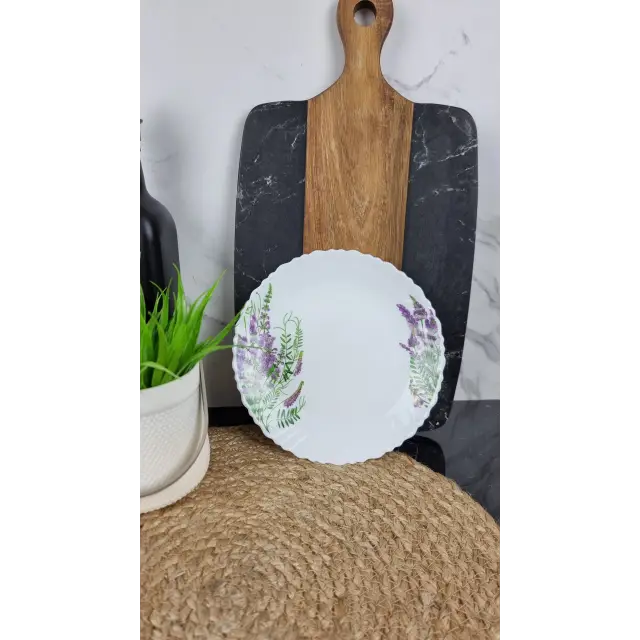 Лаванда Тарелка мелкая №7,5 d-19см стеклокерамика Волнистый край 6808/ S ᐉ 6808/ S - - класная цена в ProPosud