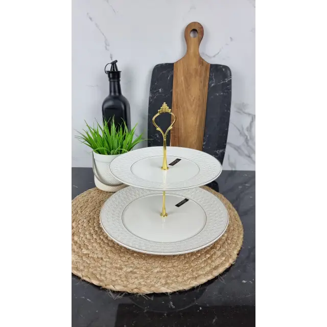 0133-A Фруктовниця 2-х рівнева 8,25/10" порцел. біла ᐉ 0133-A - - класная цена в ProPosud