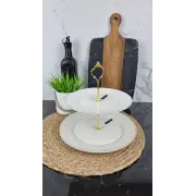 0133-A Фруктовниця 2-х рівнева 8,25/10" порцел. біла ᐉ 0133-A - - класная цена в ProPosud