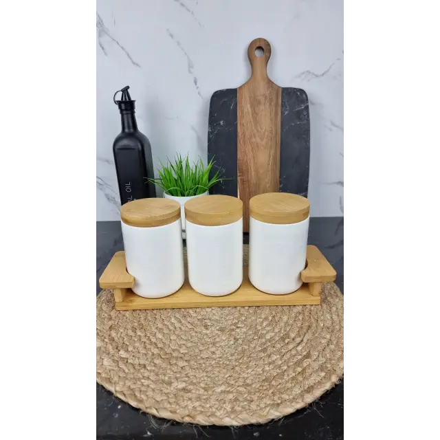 PJ02559-S1 Набор ёмкостей 3-пр. 500мл для сыпучих на подставке