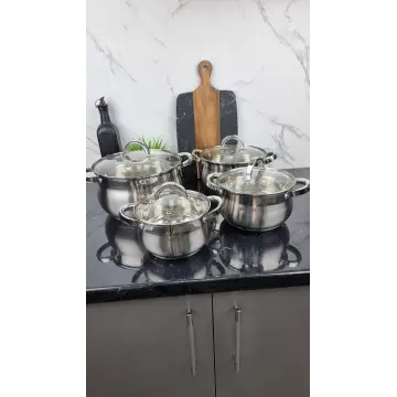 Набор кастрюль 8-пр. (2,1л 2,9л 3,9л 6,5) нерж.сталь BN-210