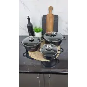 Набор кастрюль 6-пр. (1,5л 2,2л 3,2л) мрамор BN-298