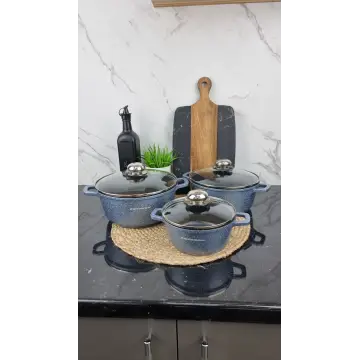 Набор кастрюль 6-пр. (1,5л 2,2л 3,2л) мрамор BN-299