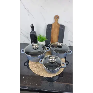 Набор кастрюль 6-пр. (1,5л 2,2л 3,2л) мрамор BN-299 2