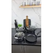 Набор посуды 7-пр. (2,1л 3,2л 4,2л) сковорода 24см мрамор BN-313