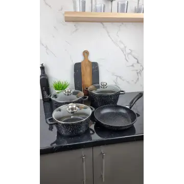 Набор посуды 7-пр. (2,1л 3,2л 4,2л) сковорода 24см мрамор BN-313
