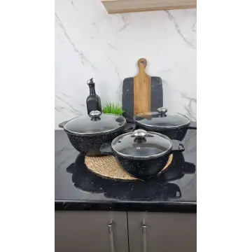 Набор кастрюль 6-пр. (2,4л 4,6л 5,6л) мрамор BN-386