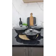 Набір каструль 6-пр. (2,4л 4,6л 5,6л) мармур BN-386