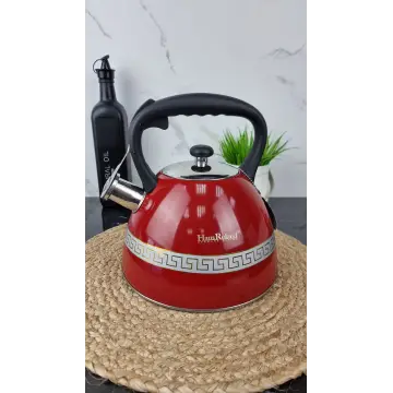 Чайник 3,0л со свистком нерж.сталь красный HR-739-14 ᐉ HR-739-14 - - класная цена в ProPosud
