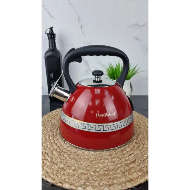 Чайник 3,0л со свистком нерж.сталь красный HR-739-14 ᐉ HR-739-14 - - класная цена в ProPosud