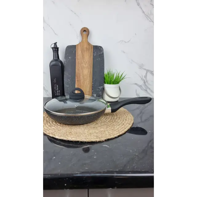 Сковорода глубокая 24см антипр.покрытие стекл.крышка термоиндикатор BN-834 ᐉ BN-834 - - класная цена в ProPosud