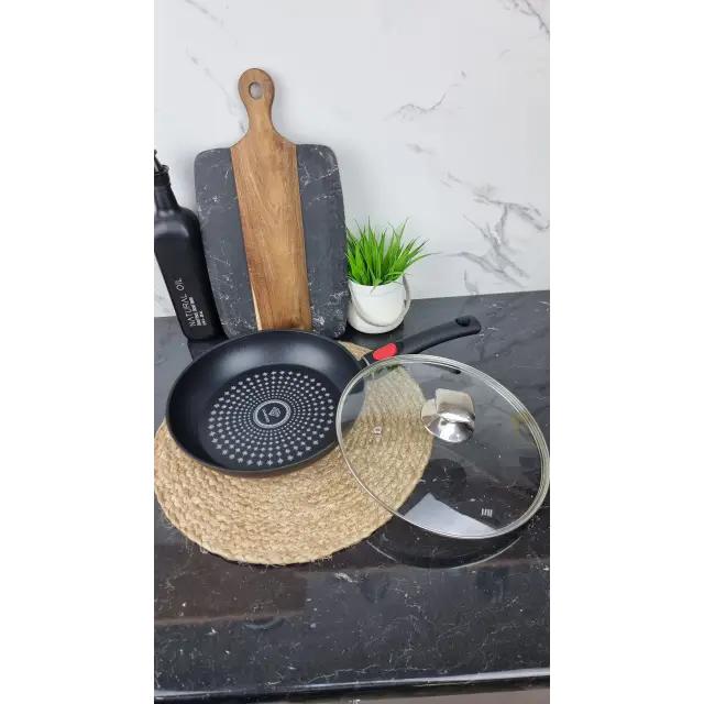 Сковорода 26см антипр.диамант покрытие стекл.крышка съемная ручка BN-433 ᐉ BN-433 - - класная цена в ProPosud