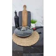 Сковорода 28см антипр.диамант покрытие стекл.крышка съемная ручка BN-434 ᐉ BN-434 - - класная цена в ProPosud