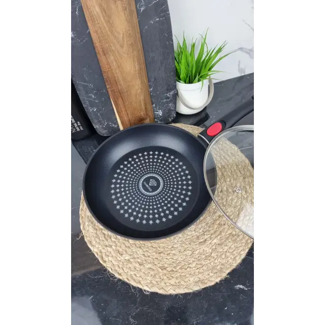 Сковорода 28см антипр.диамант покрытие стекл.крышка съемная ручка BN-434 ᐉ BN-434 - - класная цена в ProPosud