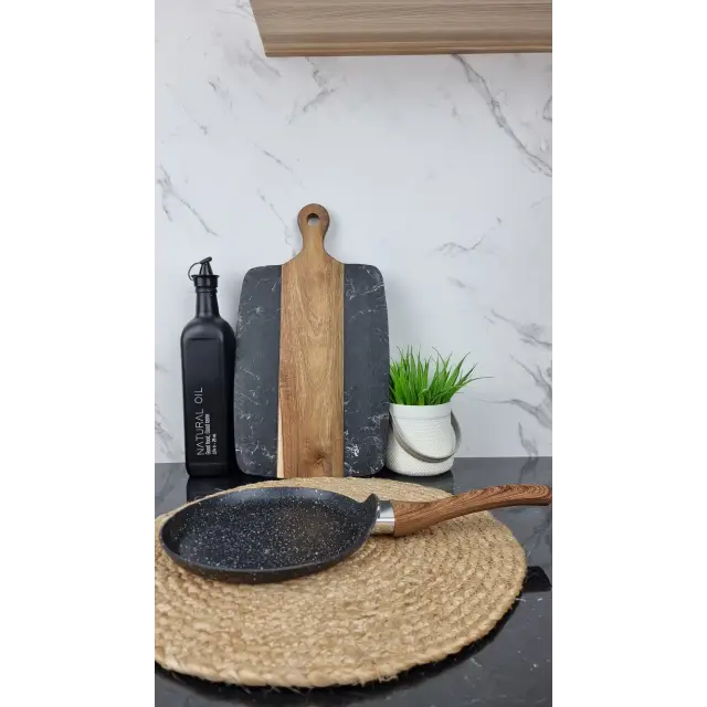 Сковорода для блинов 20см антипр.покрытие ручка под дерево мрамор BN-550 ᐉ BN-550 - - класная цена в ProPosud