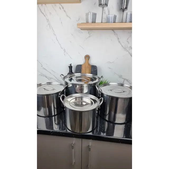 Набор кастрюль 8-пр. (7,5л 9,5л 13л 17л) нерж.сталь Stock Pot BN-289 ᐉ BN-289 - - класная цена в ProPosud