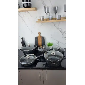 Набор посуды 10-пр. (2,2л, 4,2л 6,3л 7,8л) сковорода 26см мрамор BN-328 ᐉ BN-328 - - класная цена в ProPosud
