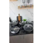 Набор посуды 10-пр. (2,2л, 4,2л 6,3л 7,8л) сковорода 26см мрамор BN-328 ᐉ BN-328 - - класная цена в ProPosud