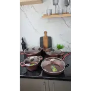 Набор посуды 8-пр. (2,5л 4,5л 6,5л) сковорода 28см красный BN-334 ᐉ BN-334 - - класная цена в ProPosud