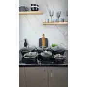 Набор кастрюль 12-пр. (1,2л 2,4л 3,2л 4,5л 5,3л 6,3л) мрамор BN-356 ᐉ BN-356 - - класная цена в ProPosud