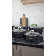 Набор кастрюль 12-пр. (1,2л 2,4л 3,2л 4,5л 5,3л 6,3л) мрамор BN-356 ᐉ BN-356 - - класная цена в ProPosud