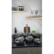 Набор кастрюль 12-пр. (1,2л 2,4л 3,2л 4,5л 5,3л 6,3л) мрамор BN-356 ᐉ BN-356 - - класная цена в ProPosud