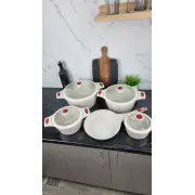 Набор посуды 9-пр. (1,4л 2,4л 4л 6,3л) сковорода 24см мрамор светлый Чешуя BN-357 ᐉ BN-357 - - класная цена в ProPosud