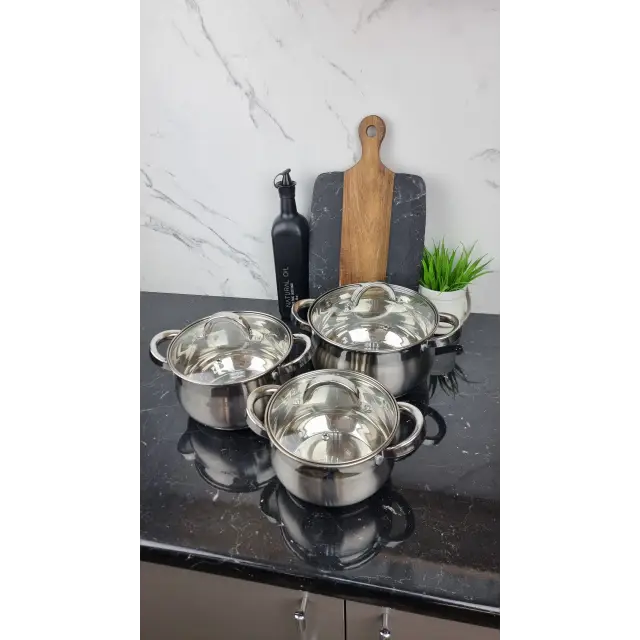 Набор кастрюль 6-пр. (2,1л 2,9л 3,9л) нерж.сталь BN-209 ᐉ BN-209 - - класная цена в ProPosud