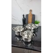 Набор кастрюль 6-пр. (2,1л 2,9л 3,9л) нерж.сталь BN-209 ᐉ BN-209 - - класная цена в ProPosud