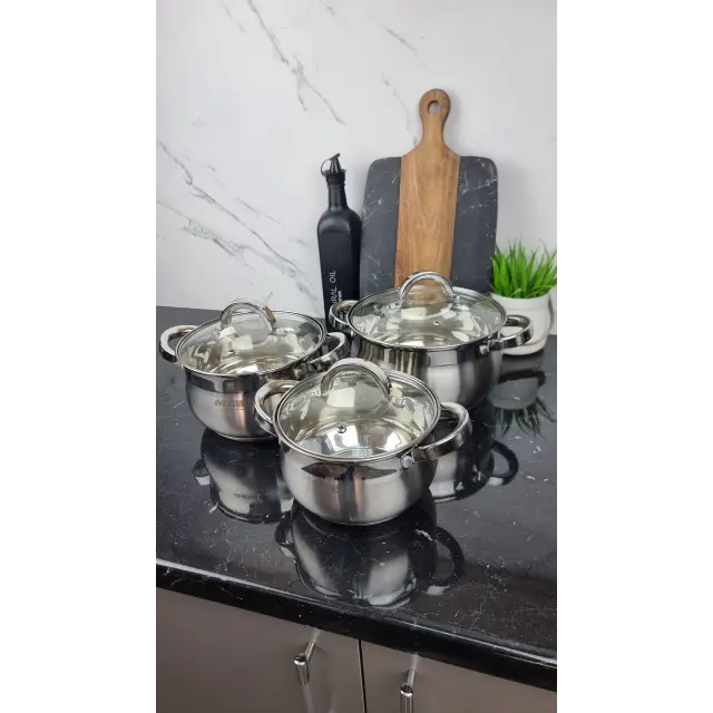 Набор кастрюль 6-пр. (2,1л 2,9л 3,9л) нерж.сталь BN-209 ᐉ BN-209 - - класная цена в ProPosud