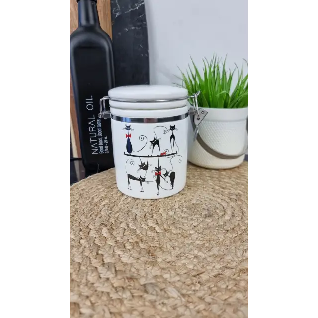 Черная кошка Емкость 750мл для сыпучих продуктов з замком 629-12