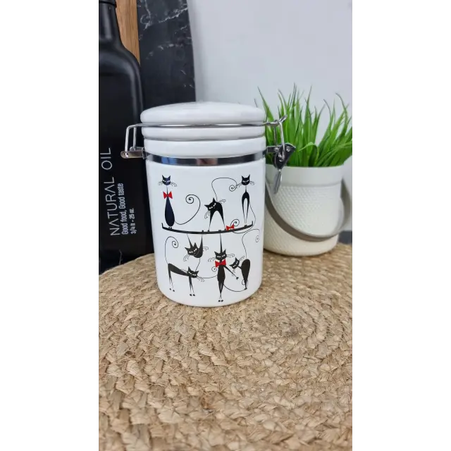 Чорна кішка Ємність 1,2л для сипучих продуктів з замком 631-12 ᐉ 631-12 - - класная цена в ProPosud