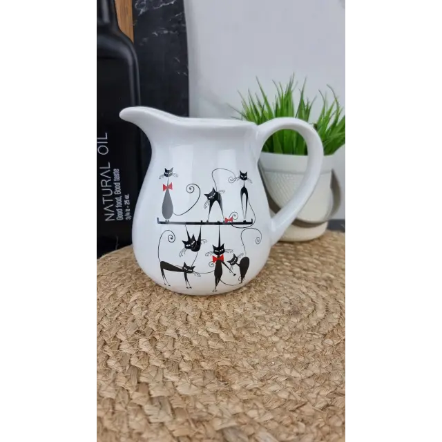 Чорна кішка Глечик 1,0л керамічний 2234-12 ᐉ 2234-12 - - класная цена в ProPosud