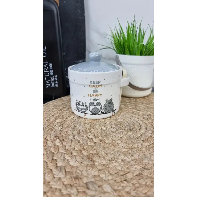 Совушки Банка для меду 420мл з дерев'яною ложкою 2370-18 ᐉ 2370-18 - - класная цена в ProPosud