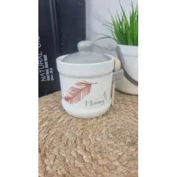 Флай Банка для меда керамическая 450мл с деревянной ложкой 700-04-14 ᐉ 700-04-14 - - класная цена в ProPosud