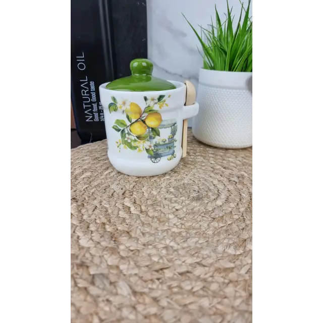 Лимоны Банка для меда 350мл с деревянной ложкой 700-04-22 ᐉ 700-04-22 - - класная цена в ProPosud