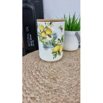 Лимоны Емкость 850мл для сыпучих продуктов бамбук крышка 700-14-22 ᐉ 700-14-22 - - класная цена в ProPosud