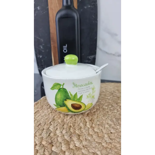 Авокадо Сахарница 450мл с ложкой 2242-21 ᐉ 2242-21 - - класная цена в ProPosud