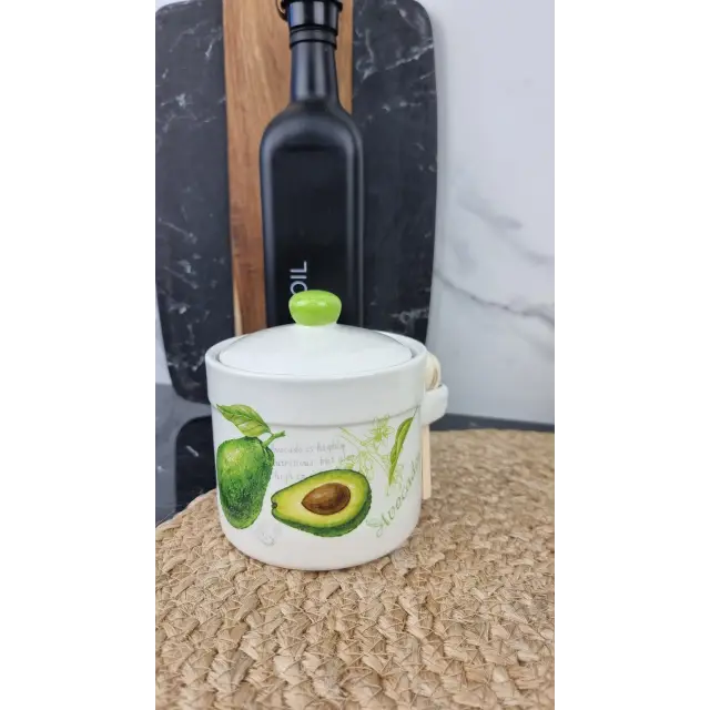 Авокадо Банка для меда 400мл с деревянной ложкой 2370-21 ᐉ 2370-21 - S&T - класная цена в ProPosud