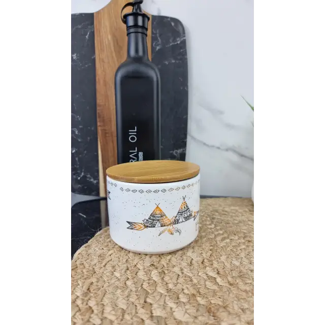 Boho style Ємність для сипучих 340мл бамбук кришка 6026-20 ᐉ 6026-20 - S&T - класная цена в ProPosud