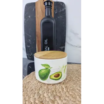 Емкость для сыпучих "Авокадо" (400 мл) с бамбуковой крышкой
