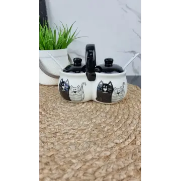 Мурчики Банка для спецій 2*300мл 16*9,5*11,5см з 2 ложками 6023-19 ᐉ 6023-19 - - класна ціна в ProPosud