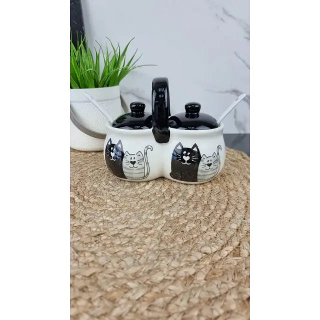 Мурчики Банка для спецій 2*300мл 16*9,5*11,5см з 2 ложками 6023-19 ᐉ 6023-19 - - класна ціна в ProPosud