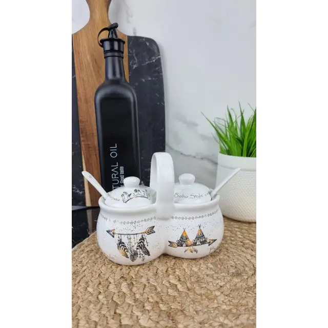 Boho style Банка для спецій 2*200мл 15*8,5*12,5 з 2 ложками 6023-20 ᐉ 6023-20 - S&T - класна ціна в ProPosud