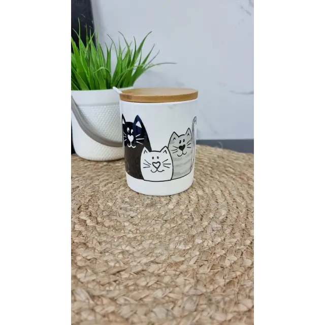 Мурчики Сахарница 330мл с ложкой и бамбук крышкой 6024-19 ᐉ 6024-19 - - класная цена в ProPosud