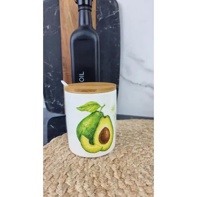 Авокадо Сахарница 360мл с ложкой и бамбук крышкой 6024-21 ᐉ 6024-21 - S&T - класная цена в ProPosud