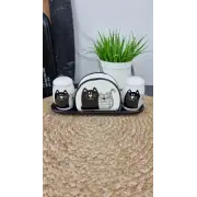 Мурчики Набор для соли и перца с салфетницей на керам. подставке 6912-19 ᐉ 6912-19 - - класная цена в ProPosud