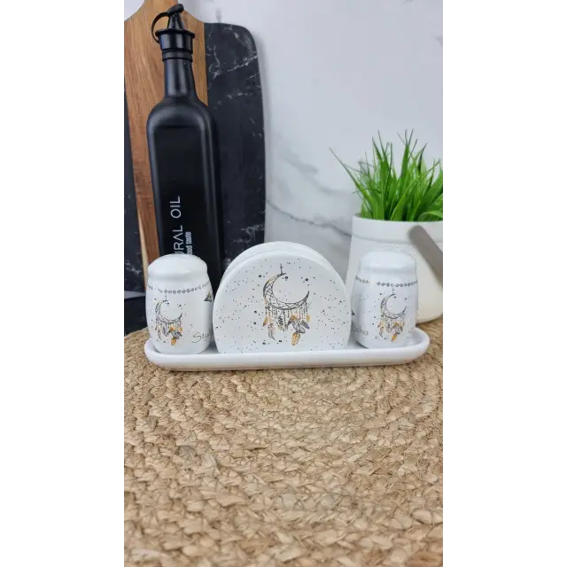 Boho style Набор для соли и перца с салфетницей на керам. подставке 6912-20 ᐉ 6912-20 - S&T - класная цена в ProPosud