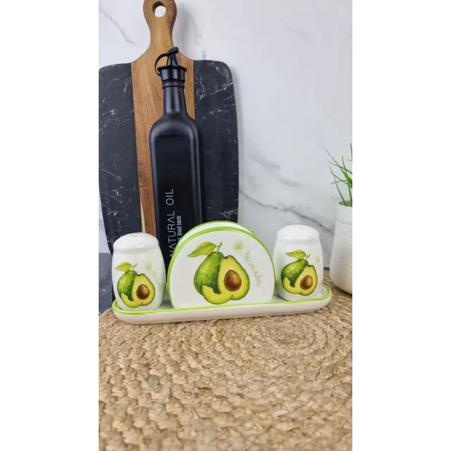 Авокадо Набор для соли и перца с салфетницей на керам. подставке 6912-21 ᐉ 6912-21 - S&T - класная цена в ProPosud