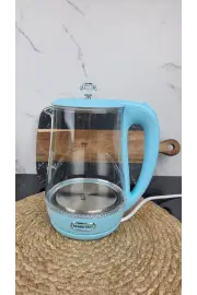 Електрочайник 1,7л 2200Вт скло Blue MR-052 ᐉ MR-052 Blue - - класна ціна в ProPosud